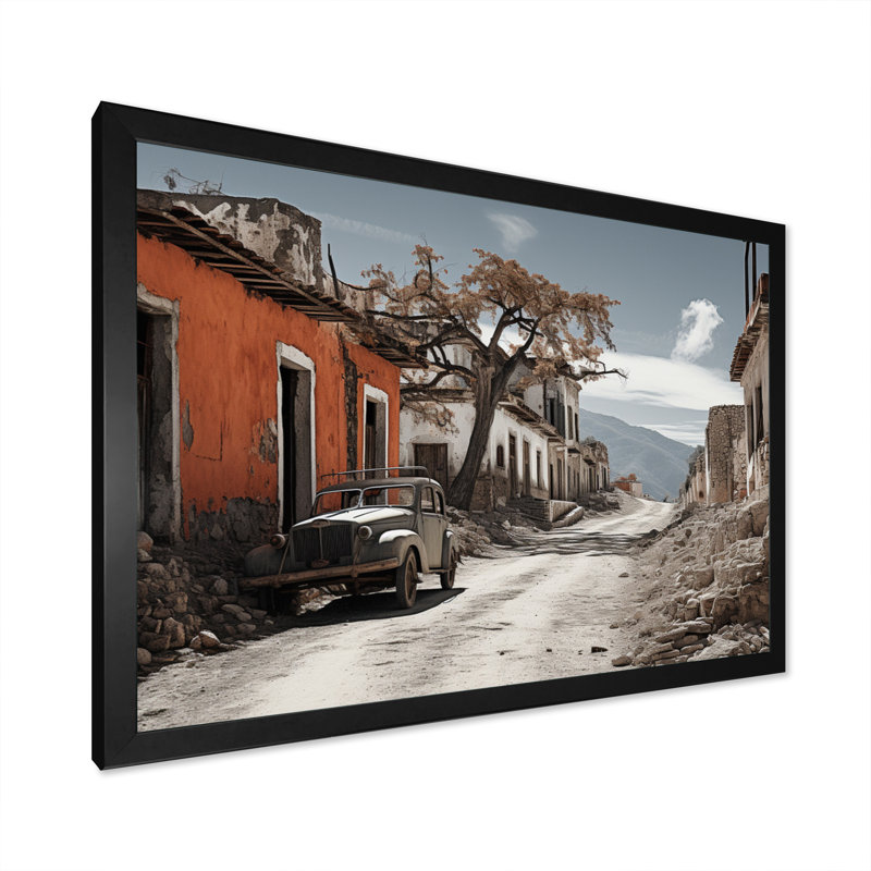 «Dominic Rustic Village», reproduction sur toile encadrée, Cadre photo noir, H 12 po x l 20 po x P 1 po