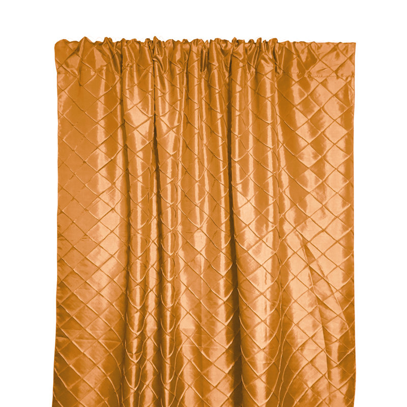 Gulshara Semi Sheer Curtain Single Panel, Orange, 54" W x 72" L