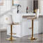 Ensemble de 2 tabourets de bar, avec repose-pieds chromé et base pivotante en velours à hauteur réglable et tabouret de bar simple Golden Leg-261130768