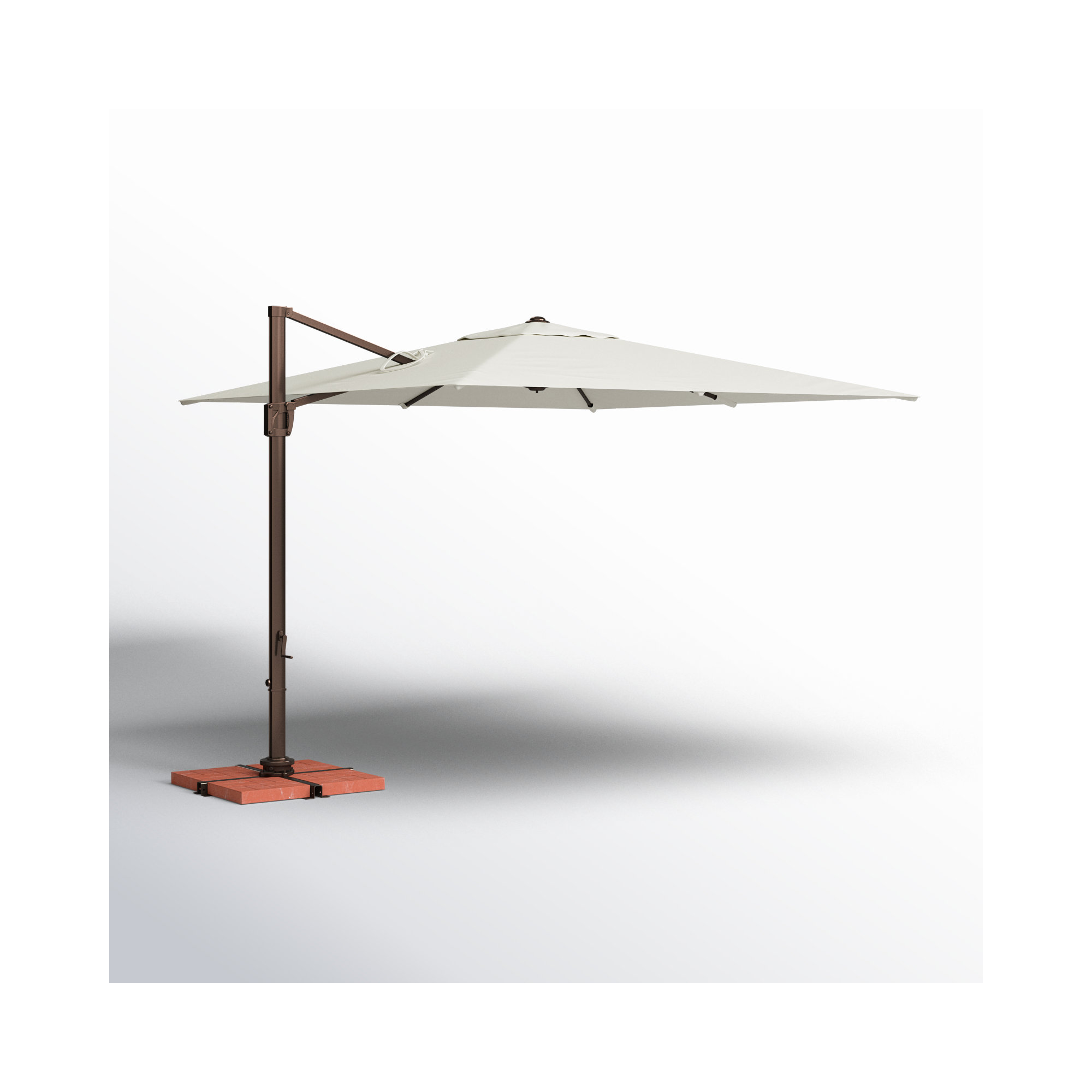 Darel 120'' Cantilever Outdoor Umbrella, Canvas Natural Sunbrella® Canvas, Bronze