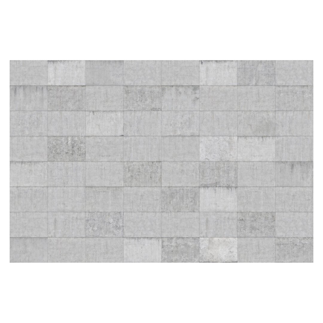 Strukturierte Tapete Grey Concrete Tiles 2,55 m x 384 cm