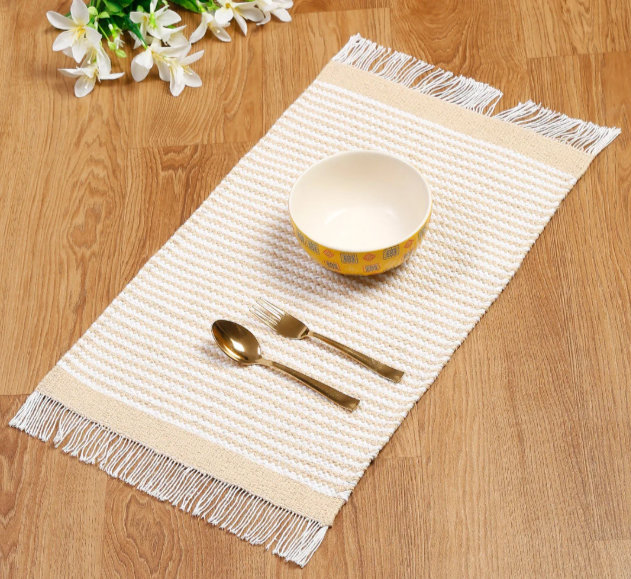 Ensemble de 6 napperons Boho | Tapis pour table de salle à manger | Cadeaux de pendaison de crémaillère | Cadeaux de mariage | cadeau pour salle à manger et décoration | Cadeau moderne pour la table