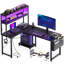 L-Shaped Metal Base Computer Desk
