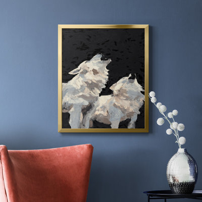 Midnight Wolves Premium Framed Canvas - Ready to Hang