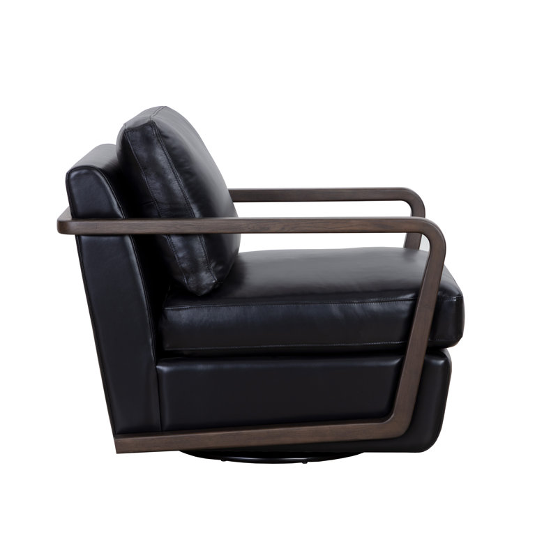 Lounge Chair, Black Genuine Leather