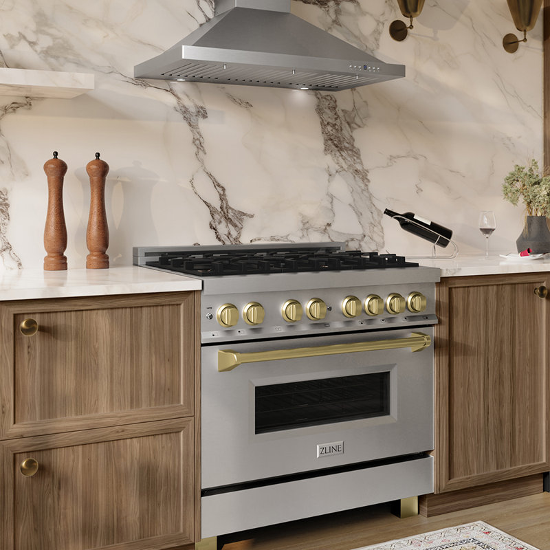 ZLINE Autograph 36" Legacy Dual Fuel Range w/ 6 Burners, Champagne Bronze
