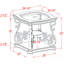 Table de bout avec plateau en verre et tablette centrale