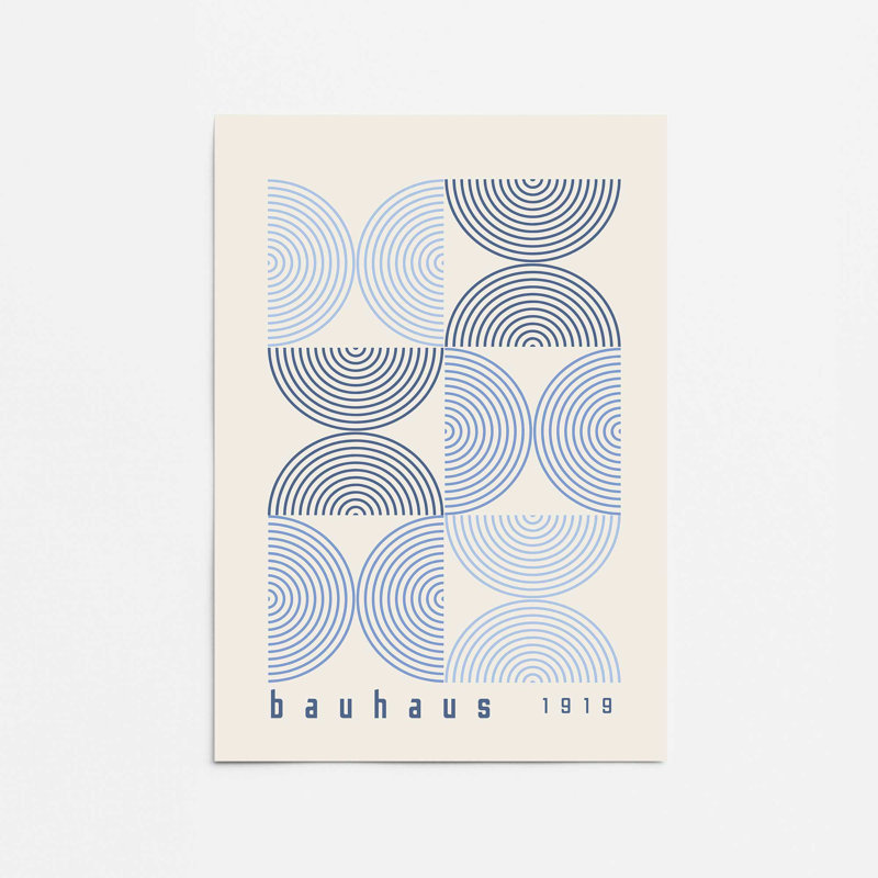 Blue Bauhaus Composition, affiche I dans un cadre, H 20 po x l 16 po x P 0,1 po, Impression sans cadre, Ne s’applique pas