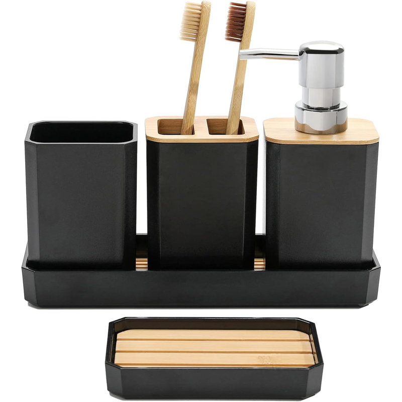 Bathroom Accessory Set, Black