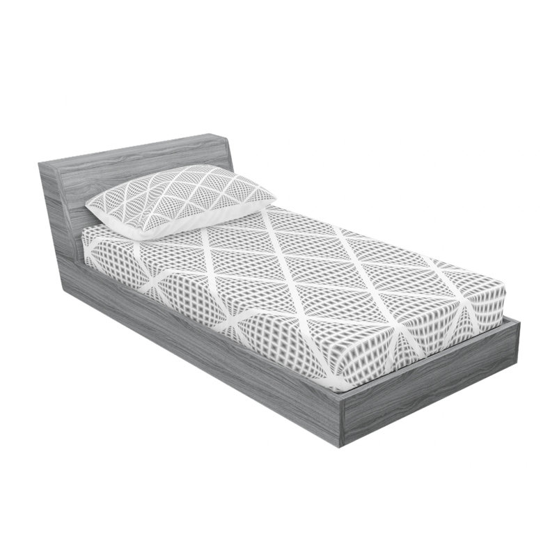 Twin White Microfiber Damask Fitted Sheet Set