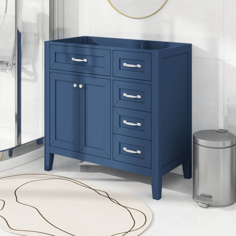 Meuble-lavabo 36 po avec tiroirs 36 po, Bleu