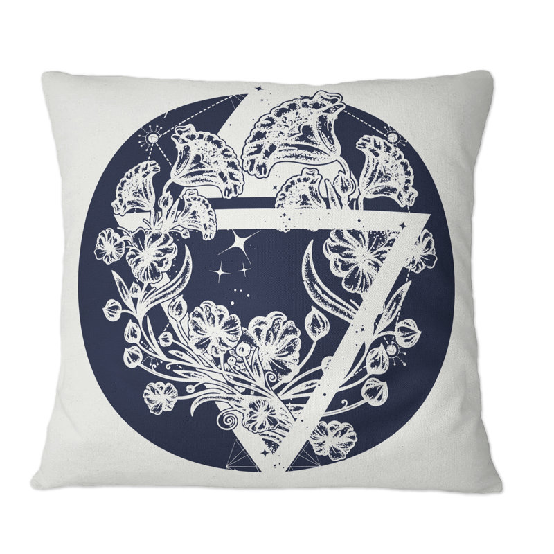 Coussin Magic Flowers Is Triangle, 18 po x 18 po