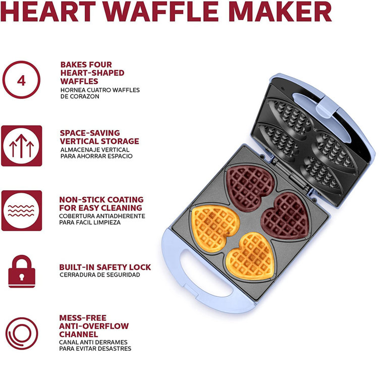 Holstein Housewares Fun 3.5'' Heart Waffle Maker & Reviews
