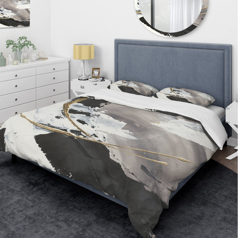 Ensemble de housse de couette transitionnel Glam Painted Arcs II - microfibre de polyester