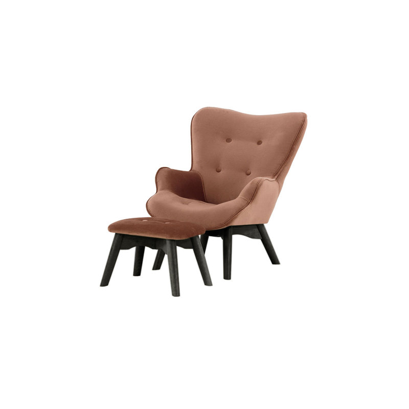 Batson Children's Armchair With Footstool, Pink/Black