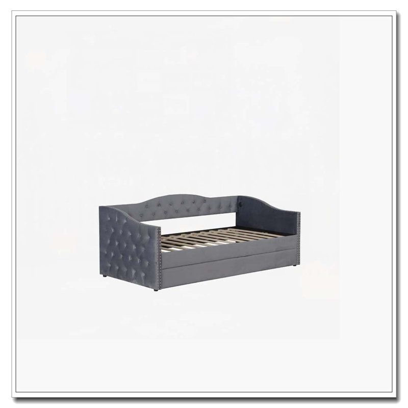 Lit de jour rembourré avec couchette et conception de chargement USB,