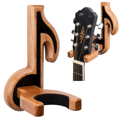 Guitar Holder Wall Mount Ash Wood Wooden Guitar Hanger Hook Stand Rack Guitar Hanger For Electric Classic Acoustic And Bass (Beige) -  Red Barrel StudioÂ®, E67201DF2C7E4BCA922B7984AE9368FF