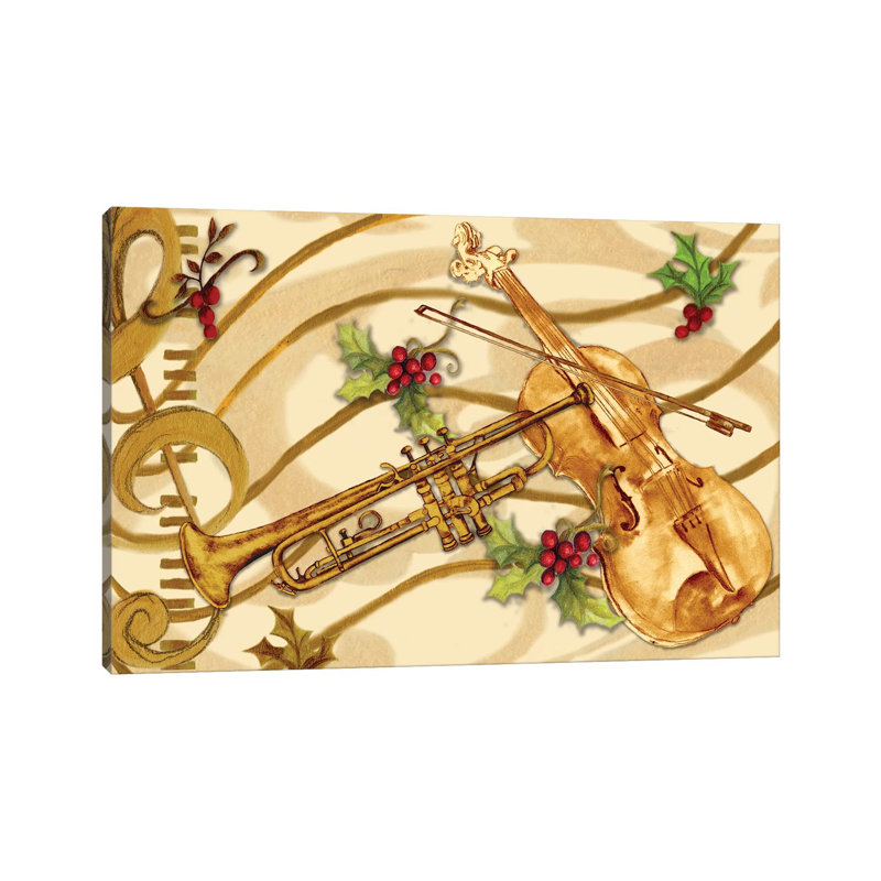 Christmas Music I by Janice Gaynor - Wrapped Canvas Painting, 66.04 cm H x 45.72 cm W x 1.91 cm D