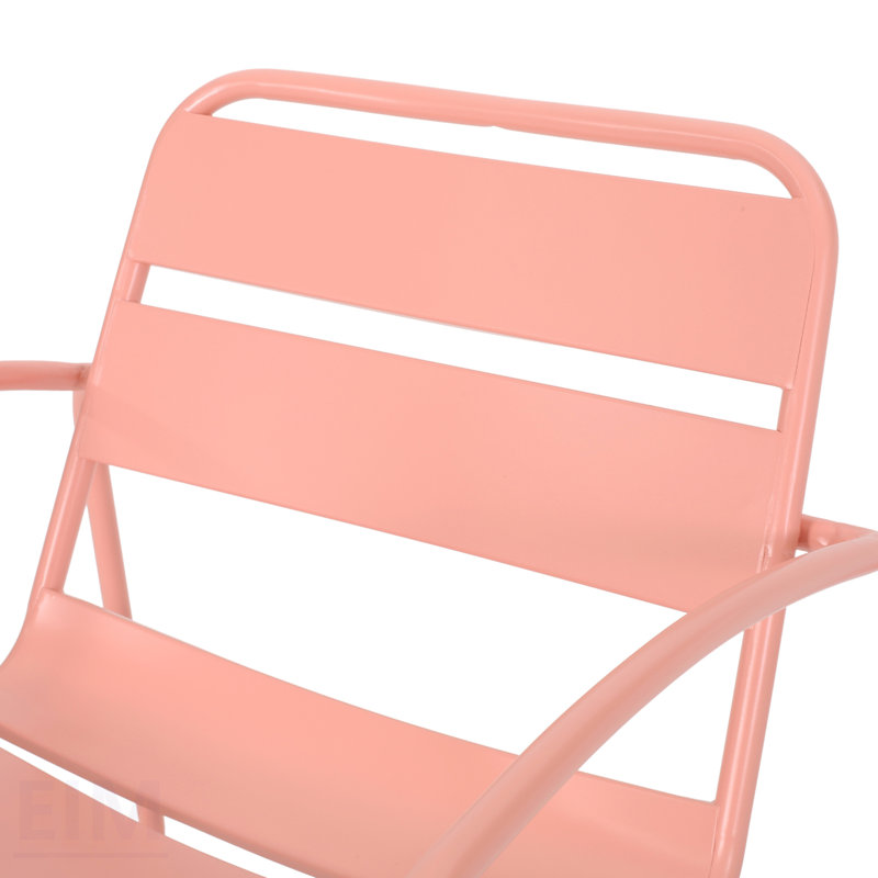 CONRAD CHAIR, siège d'extérieur moderne avec structure en métal durable et conception à lattes ouvertes pour une détente ultime