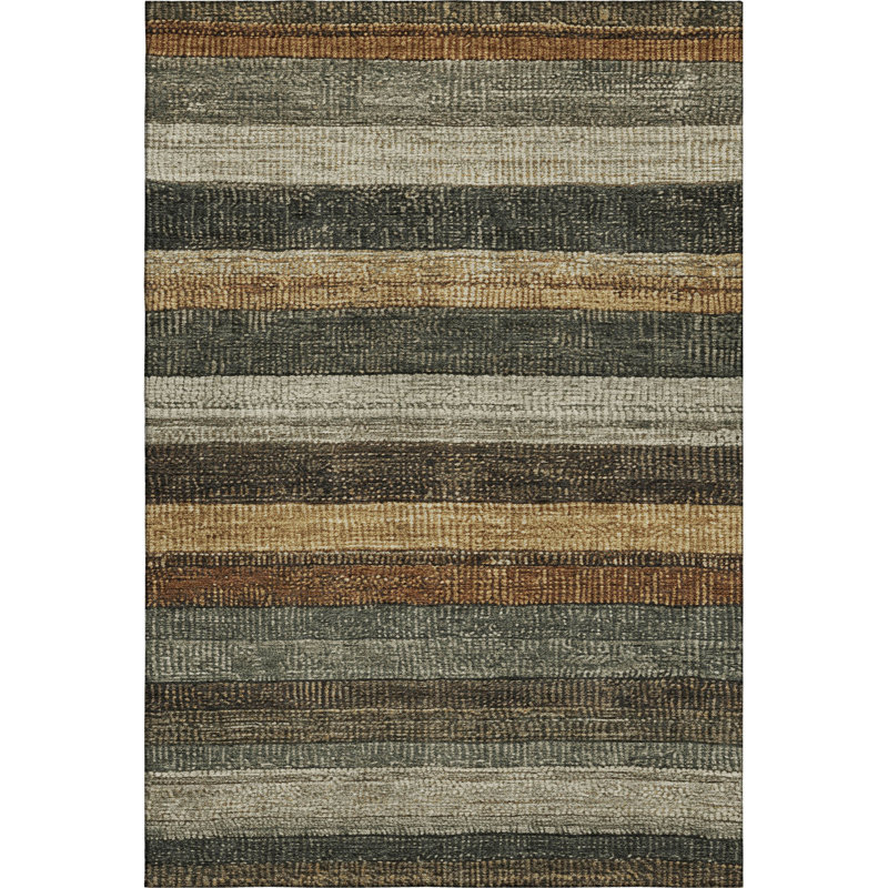 Premium Machine Washable Medena AMF1865 Stripes Rug, Rectangle 3' x 5'