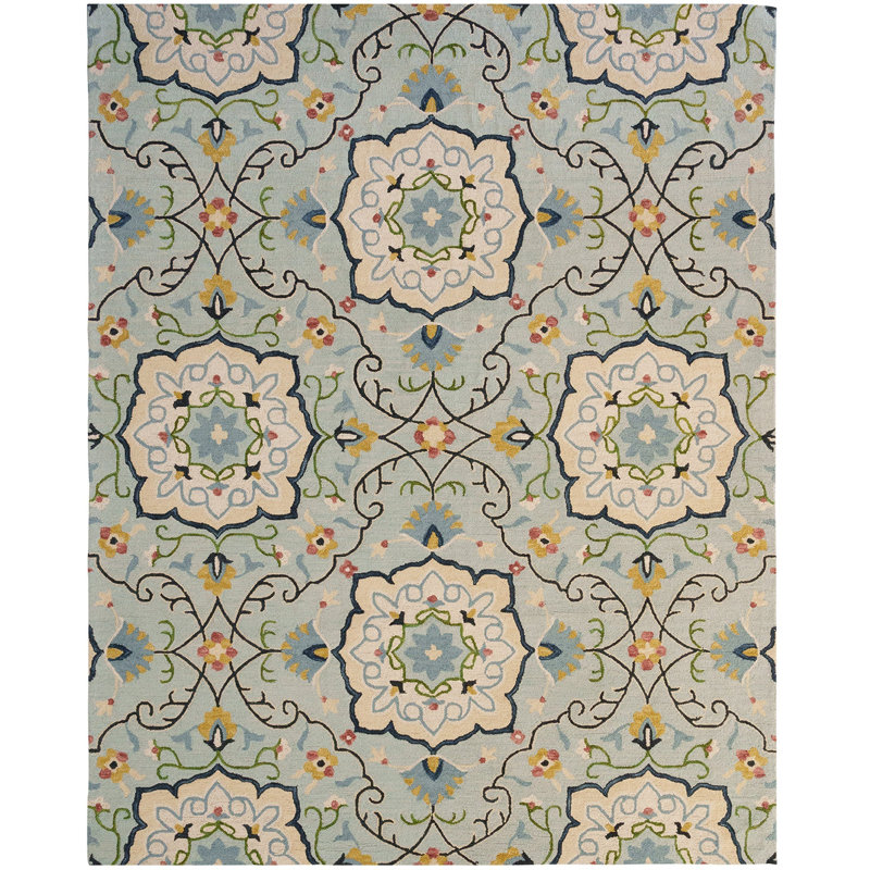 Sewel Performance Wool Floral Indoor Rug, Rectangle 9' x 12'