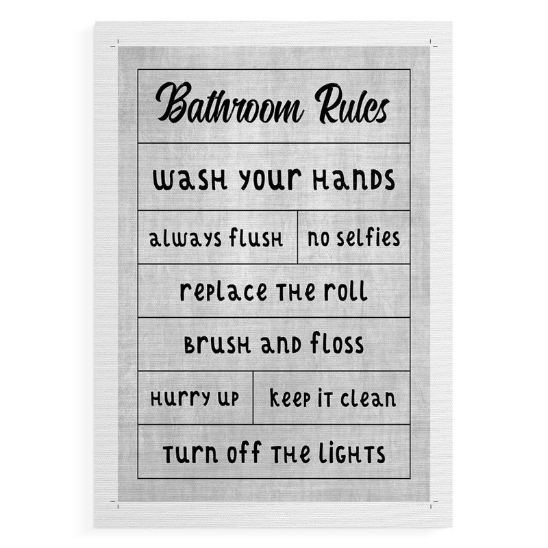 Simple Simple Rules Rules - Impression sur toile seulement - NON-CADRE, H 36 po x l 24 po