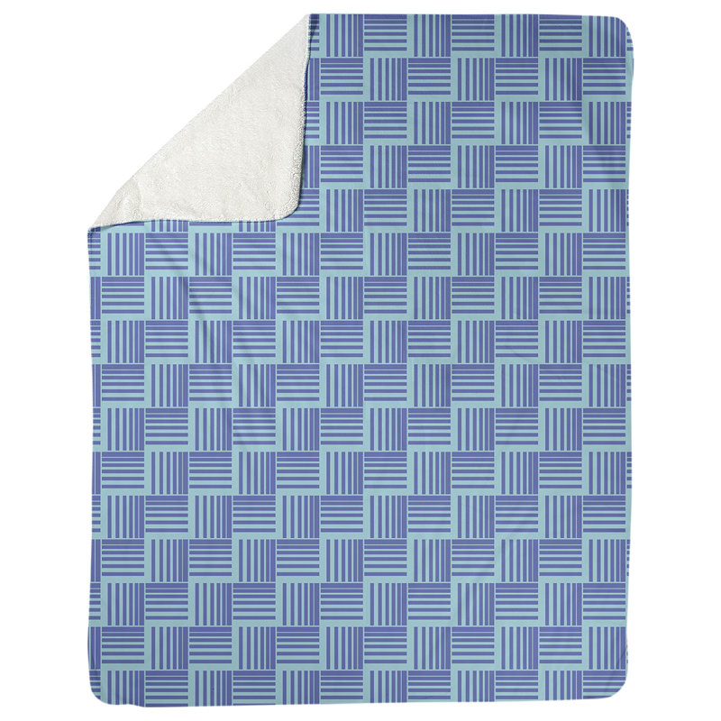 Couverture polaire à rayures classic basketweave, l 50 po x L 60 po, Sarcelle / Bleu