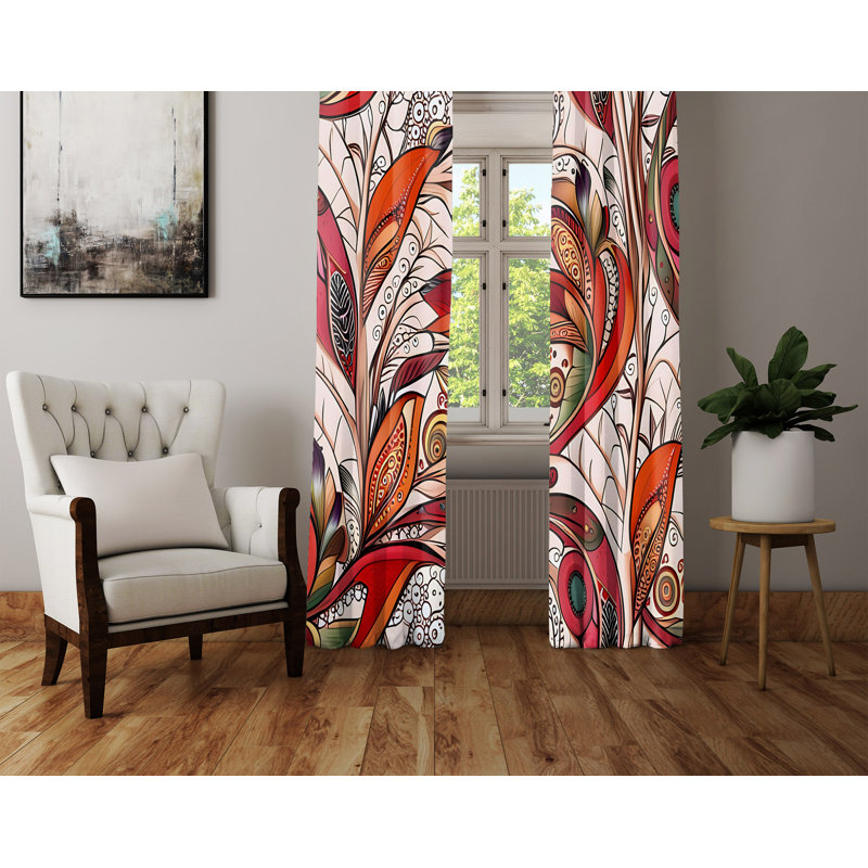 Paire de rideaux semi-transparents en polyester Dhimitra, L 20 po x L 52 po