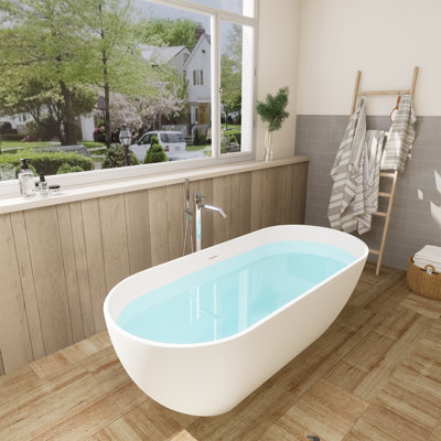 Ryder 59.1'' x 29.5'' Soaking Stone Rein Bathtub
