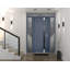 Porte d'entrée extérieure prémontée en acier Cynex 6777 grise, avec 2 fenêtres latérales et supérieures, inserts en acier inoxydable, style moderne, peinte, dimensions : L 12 + 32 + 12 x H 80 + 16, ouverture à gauche vers l'intérieur.-93484012-93484013-93484038