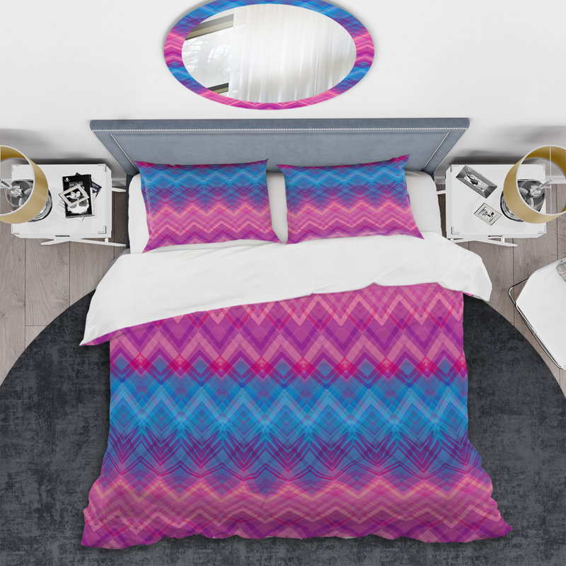 Multicolor Ethnic Chevron - Abstract Duvet Cover Set - Microfiber Polyester