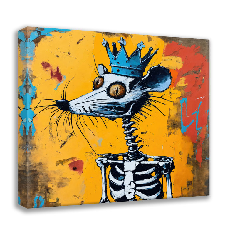 Rat 3-Hommage-Basquiat, estampe numérique sur toile tendue avec châssis, H 36 po x l 36 po
