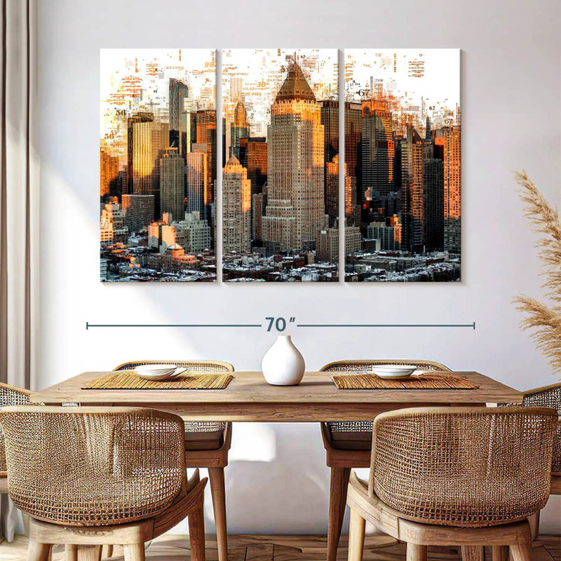 Sireci New York Buildings Abstract, 42" H x 65" W