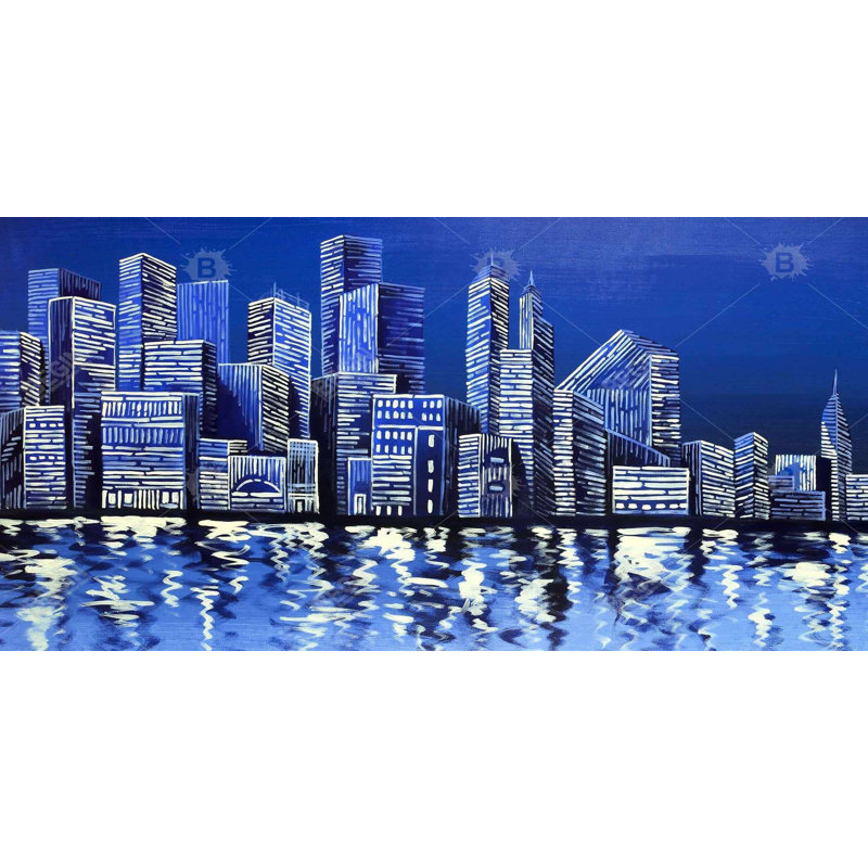 Blue skyline - 15.75"x31.50" Desk mat