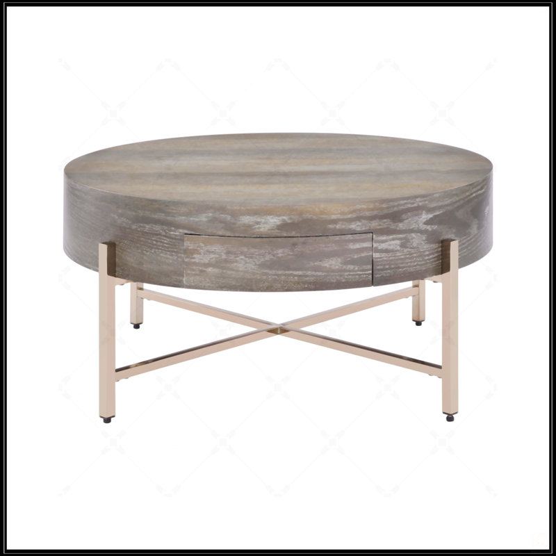 Table basse à tambour avec 1 tiroir