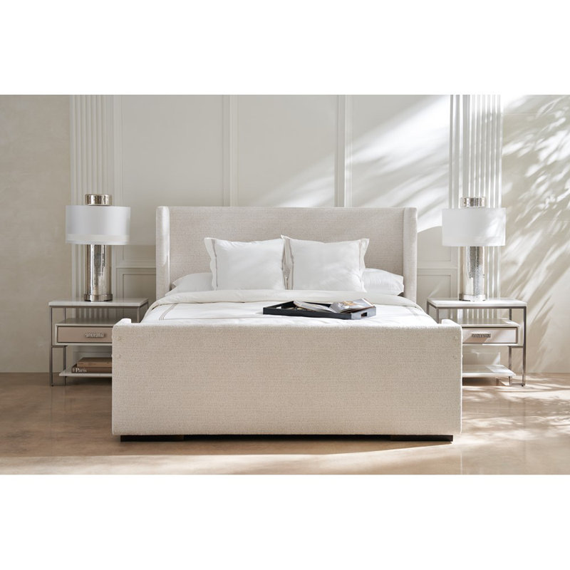 Shelter Me Upholstered Wingback Bed, King