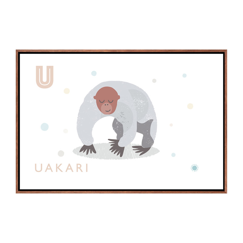 Uakari - imprimé, Pas de tapis, H 40 po x l 60 po x 1,5 po, Toile avec cadre brun