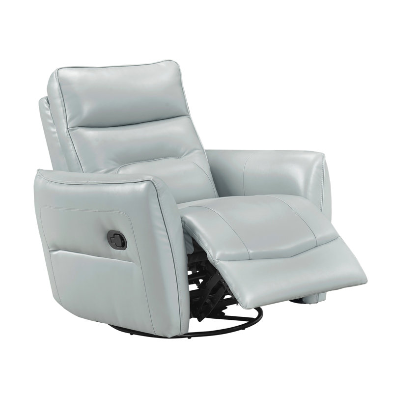 1Pc Recliner Chair With Swivel Motion Luxurious Comfort  Upholstered Solid Wood Living Room Furniture, Aqua