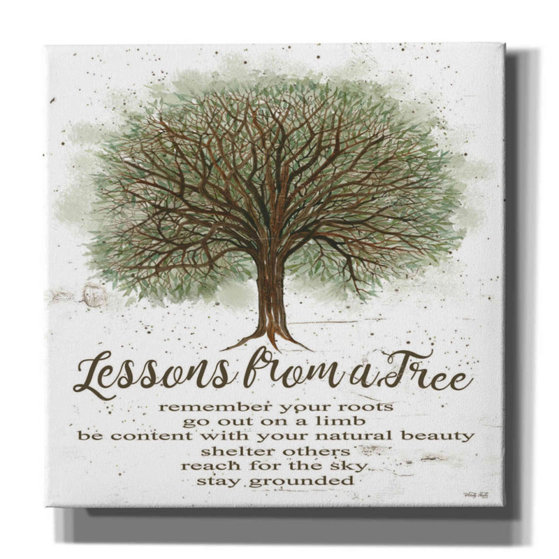 «Lessons From a Tree» par Cindy Jacobs - peinture sur toile tendue, H 12 po x l 12 po x P 0,75 po