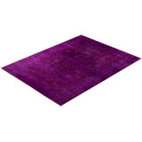 Overdyed Hand-Knotted Wool Modern-Contemporary Purple Area Rug 9' 1" x 11' 10"