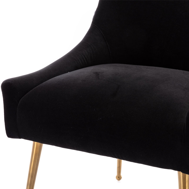 Chaise d'appoint en velours Magallanes, Noir