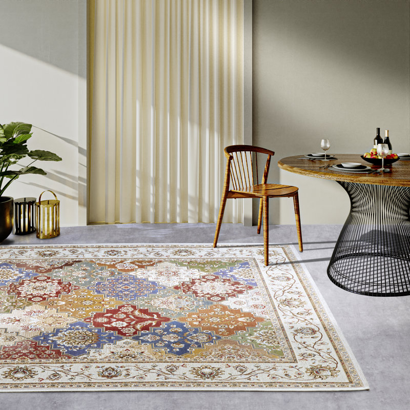 Kollektion 1767 Machine Woven Cream/Multicoloured Rug, Rectangular 120 x 180cm