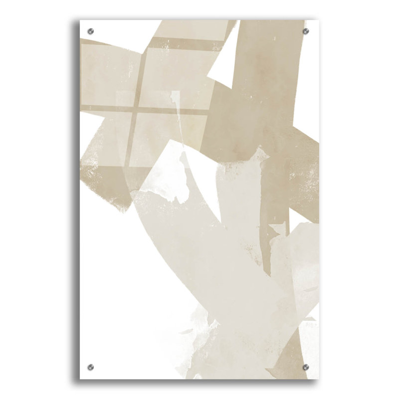  «Modern Neutrals No. 2» par Brandon Wong, art mural en verre acrylique, 24 po x 36 po