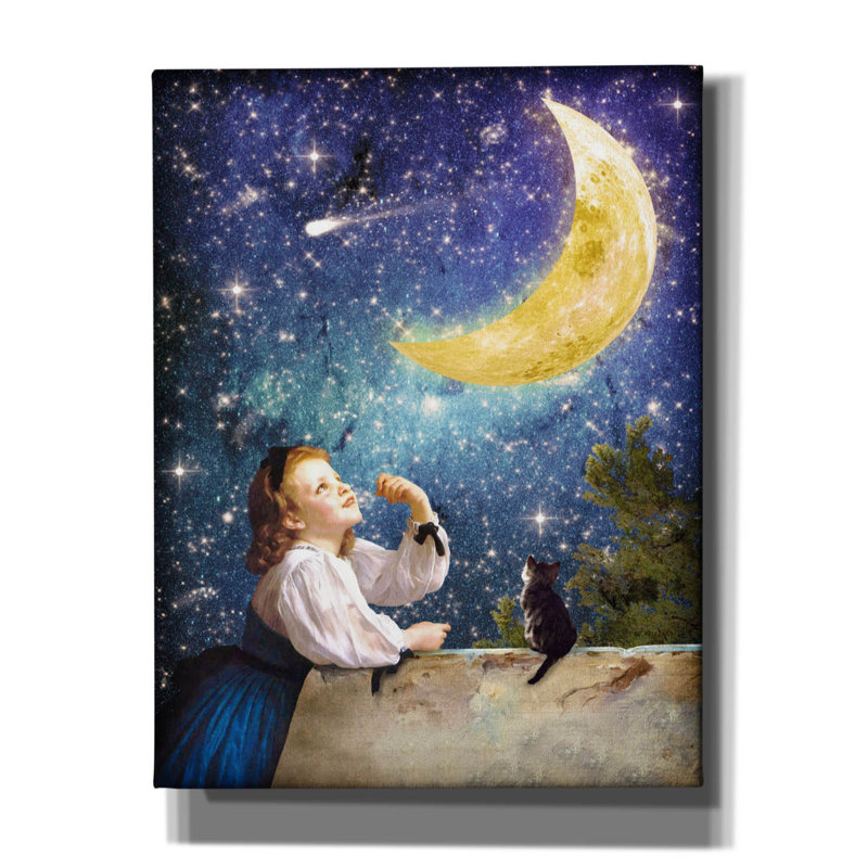 «One Wish On the Moon» par Diogo Verissimo, art mural sur toile, 40 po x 54 po, H 34 po x l 26 po x P 1,5 po