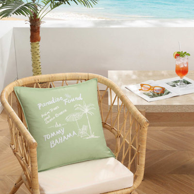 Tommy Bahama Paradise Found Green Cotton Throw Pillow