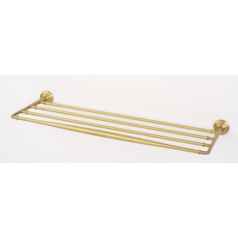 1 Wall Mounted Towel Rack, Satin Brass
