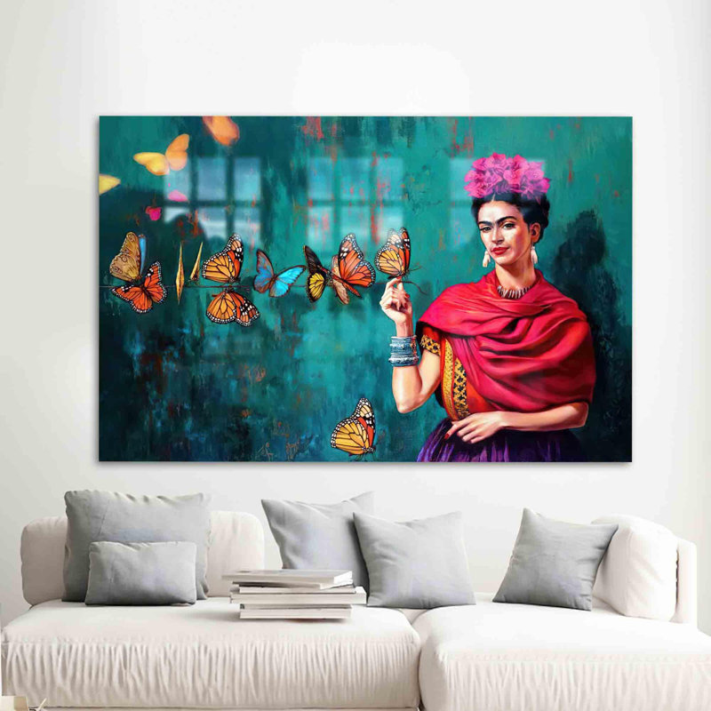 Chic art mural en verre trempé avec un portrait de femme élégant, idéal pour un décor luxueux et moderne