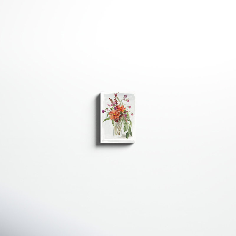 «Summer Wildflowers I», peinture sur toile, H 12 po x l 8 po