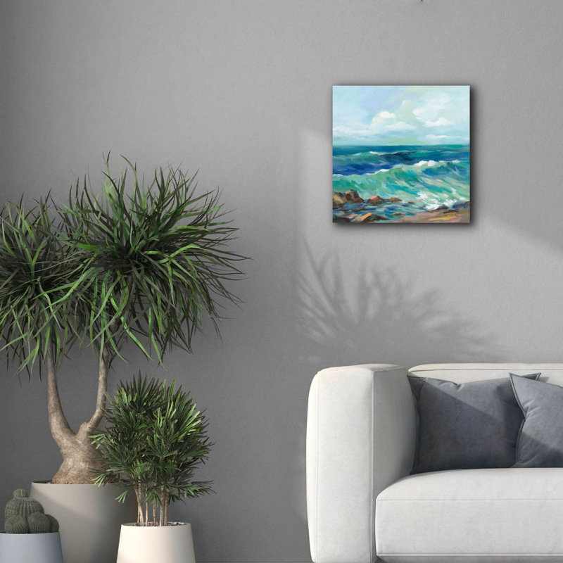 «Rocky Beach» par Silvia Vassileva, art mural sur toile, H 18 po x l 18 po