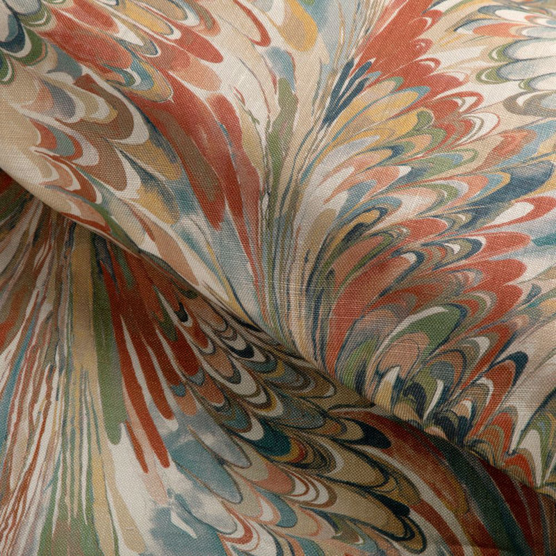 Taplow Print, Orange/Blue/Beige